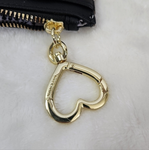 Juicy Culture Black Beige Floral Wristlet Credit Card Key Chain 2 Piece Set NWT - Picture 14 of 14